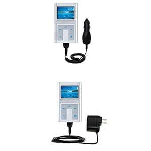 Car and Wall Charger Essential Kit for the Creative Zen Sleek Photo - uses Gomadic TipExchange Technology