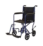 19 Transport Wheelchair Light Weight Aluminum Blue Color