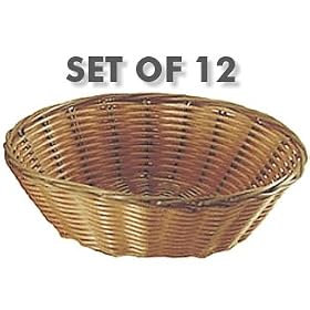 Click here to buy 12 WOVEN FOOD RESTAURANT BREAD BASKET by overstockedkitchen.