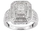 .50CTW DIAMOND PLATINUM OVER STERLING SILVER RING