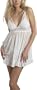 Betsey Johnson Women's Tricot Babydoll W Lace Overlay, Pearl, Large