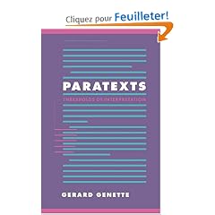 Paratexts: Thresholds of Interpretation