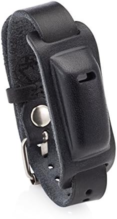Leather Band for Use with Fitbit Flex Wristband with Watch Style Closure- Compatible as Fitbit Flex Replacement Band. (Black)