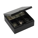 First Alert 3010F Locking Steel Box with Removable Cash Tray and Key Rack, Black