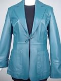 4007 Genuine Soft Supple Light Lambskin Real Leather Blazer - Notched Laid Down Collar Tie Closure Front - Tie Slit Turn Back Cuff - Polyester Lined - Slim Fit - No Insulation - Petite Regular Plus Size