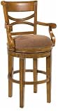 Amalfi Barstool in Distressed Portofino Wood & Fabric w/ Return Swivel (22 x 24 x 46 H)