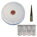 Buy (1) WHITE 6 COTTON BUFF, (1) BUFFING COMPOUND 4PK, (1) TAPERED SPINDLE KIT by THE FELT STORE