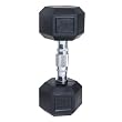 Cap Barbell Rubber Coated Hex Dumbbell with Contoured Chrome Handle (20-Pound)