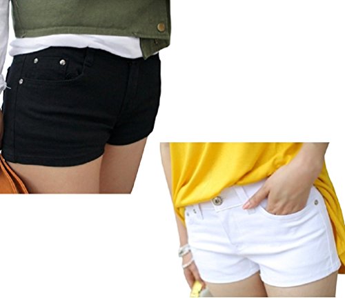 【ARINCO】 カジュアル ホット パンツ ショート レディース ホワイト ブラック 大きい サイズ XS S M L XL XXL