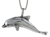 Sterling Silver Oxidized  Dolphin  Pendant