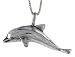 Sterling Silver Oxidized  Dolphin  Pendant