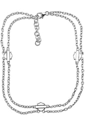 Harley-Davidson Womens .925 Silver B&S Draping Chain Ankle Bracelet