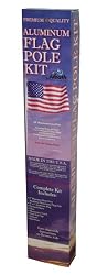 Heath Outdoor 20 Foot Aluminum Pole that is 2 Inch Anodized Aluminum with 3-by-5 Feet Poly Cotton U.S. Flag #25020