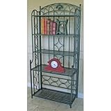 Iron Five-Tier Bakers Rack Finish: Green Iron Five-Tier Bakers Rack Finish: Green