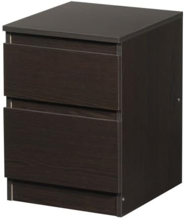 2 Drawer Chest Black Brown Chest of Drawers