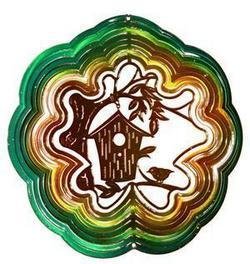 Childrens Toyshop  Toys : Medium EyCatchers Wind Spinner Green/Copper Wren House