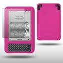 AMAZON KINDLE 3 HOT PINK SILICONE SKIN CASE WITH SCREEN PROTECTOR BY CELLAPOD CASES