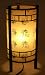 Round Lamp - Spring Flower Green Grass Silhouette Shoji Lantern Design - Decorative Light / Ambiance Light / Asian Style Table Lamp / Bed Light - Medium