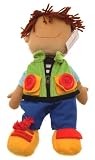 Soft cloth rag doll with zip buttons and velcro fastenings - boy design