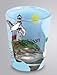 Michigan Nautical Pencil Sketch Cobalt Blue Shot Glass