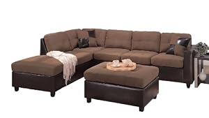 ACME 10105 Milano Left Facing Sectional Sofa, Saddle Finish ACME 10105 Milano Left Facing Sectional Sofa, Saddle Finish