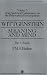 Analytical Commentary on the "Philosophical Investigations": Volume 3 of an Analytical Commentary on the Philosophical Investigations: Essays Pt. I (An ... on the Philosophical Investigations, Vol 3)