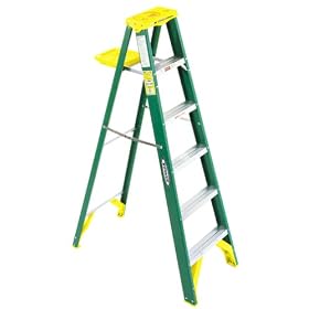 Werner 5908S 8-Foot 225-Pound Duty Rating Fiberglass Stepladder with Pail Shelf