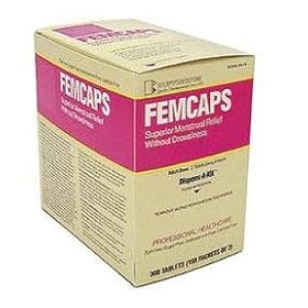 OTIS CLAPP FEMCAPS CRAMP RELIEF TABLETS INDUSTRIAL PACKETS 300/BOX