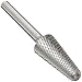 PFERD 14 Degree Taper Carbide Bur, Uncoated (Bright) Finish, Diamond Cut, Radius End