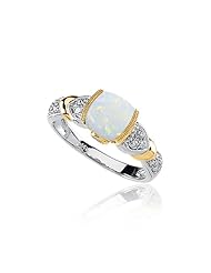 Opal Cabochon, Two-Tone 14k Gold Ring