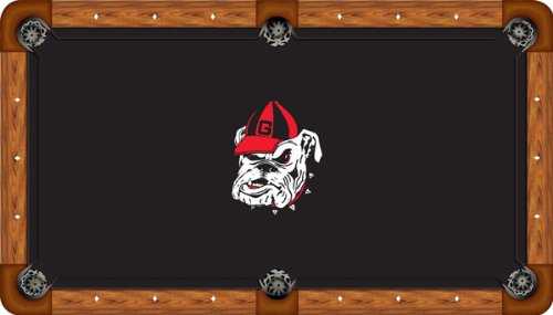 University of Georgia Pool Table Felt - Professional 8ft - Bulldog Logo Black