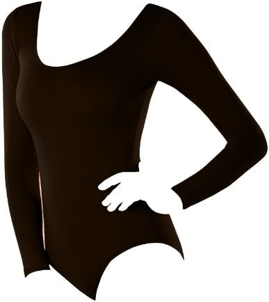 Long Sleeve Leotard Adults (X-Large (13-14), Brown)