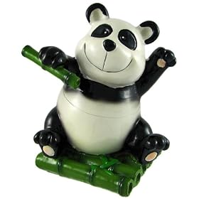 Adorable Panda Bear Piggy Bank Bamboo Raft