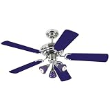 41J6fV9BhYL. SL160 Westinghouse 7818000 Apollo Elite Three Light 42 Inch Five Blade Ceiling Fan, Chrome with Blue Globes
