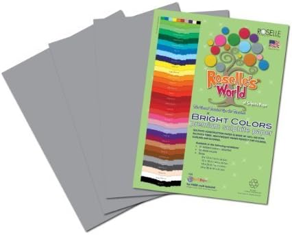Roselle Bright Colors Suphite Construction Paper, 9 x 12 Inches, Pearl Gray, 50 Sheets Per Package (74401) by Roselle Bright Colors