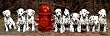 (12x36) Dalmatians (Puppies and Fire Hydrant) Art Poster Print
