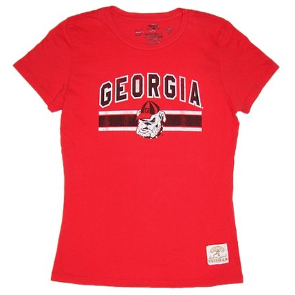 Georgia Bulldogs Womens Red Premium T-Shirt