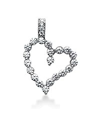 14K Gold Share Prong set Diamond Heart Pendant (2.12 cttw, F - G Color, SI2 Clarity)