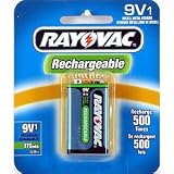 Rayovac Rechargeable NiMH Battery, 9-Volt Size, 1-Count Package (Pack of 3) - Packaging May Vary