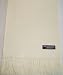 100% Cashmere Check Plaid Scarf, Off - White (Bone Color). Made in Scotland (C-3)