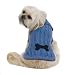Fashion Pet Bone Patch Xtra-Large Cable Dog Sweater, Blue