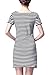 S-ZONE Casual Striped T shirt Dress For Womens,Suggest one or two Size Up