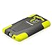 Fosmon HYBO-V Durable Dual Layer Hybrid Silicone + PC Kickstand Case for LG G3 (All Carriers) - Retail Packaging (Yellow)