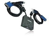 Edimax EK-UA2C 2-port USB KVM switch, compact size with 2 cables with Audio feature