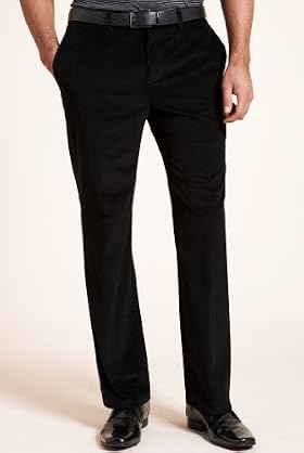 Autograph Cotton Rich Flat Front Corduroy Trousers