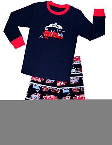 Boys Pajamas Train Little Kids Pjs 100% Cotton Toddler Sleepwears Pant Set