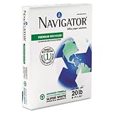 Navigator NR1120 - Premium Recycled Paper, 95 Brightness, 20lb, 8-1/2 x 11, White, 5000/Carton-SNANR1120