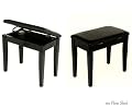 Coda Polished Ebony Piano Stool with Book Storage - Beautiful - FS100-PE