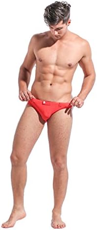 Men's Low-waist Jeans Retro Swim Briefs (M:28"-30", red)