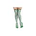 St. Patrick's Day Striped Thigh-Highs - Adult Standard Size, Green and White - Pack of 2